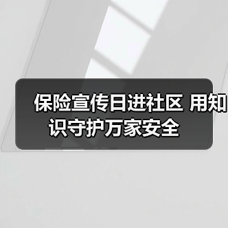 保险宣传日进社区 用知识守护万家安全(图1)